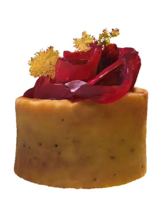 Crimson Petal Tart 3D model, vytvořený pomocí AI