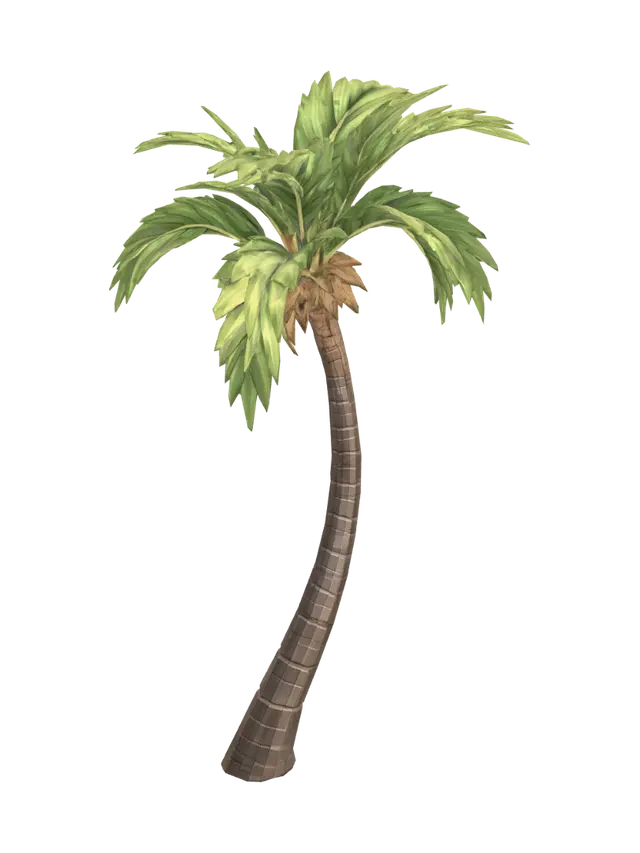 Leaning Palm Tree 3D model, vytvořený pomocí AI