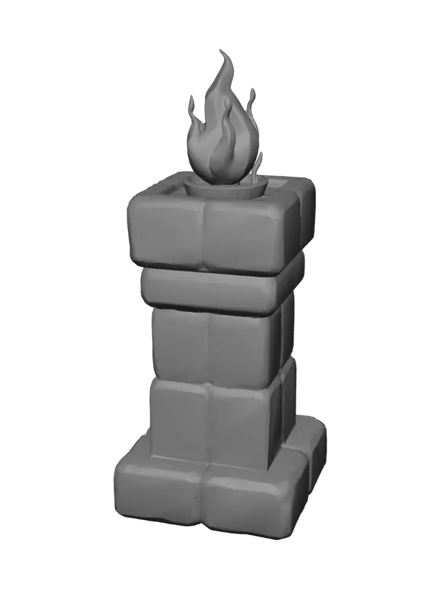 3D model for Stone Torch Stand