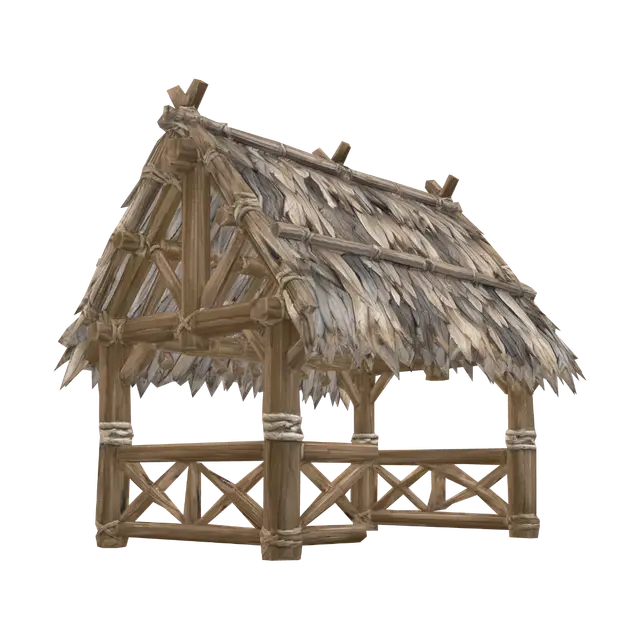 3D model for Thatched Timber Shelter