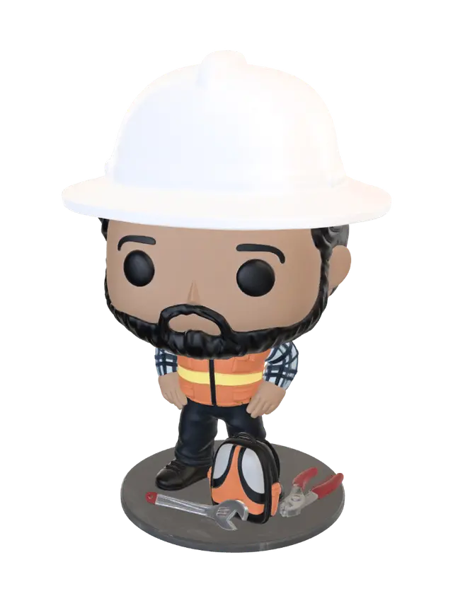 Modello 3D Constructor funko pop - Constructionworker, generato dall’IA