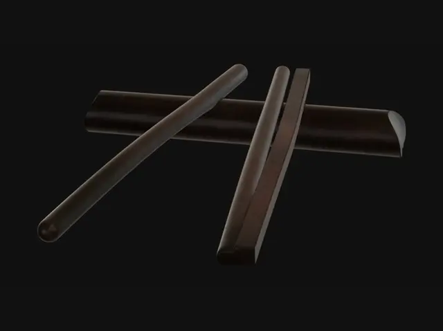 3D model for Crossed chopsticks on a wooden rod
