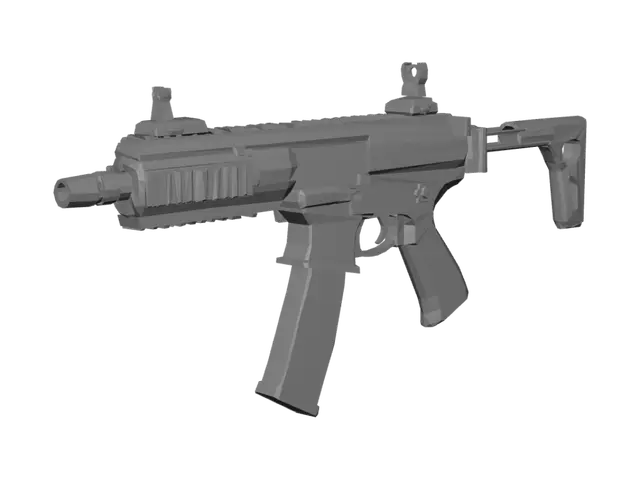 3D model for AR-Style Tactical Rifle with Folding Stock