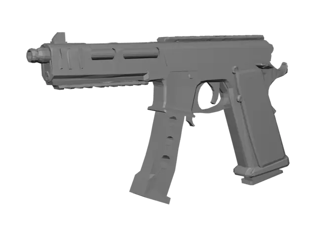 3D model for Blue Tactical Pistol