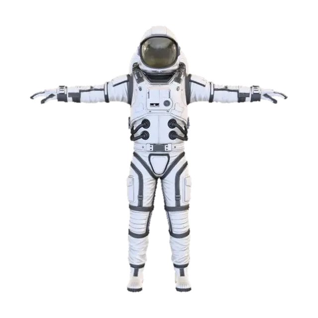 Ultra-realistic sci-fi astronaut character inspired by Interstellar, full body,… - Film 3D model, vytvořený pomocí AI