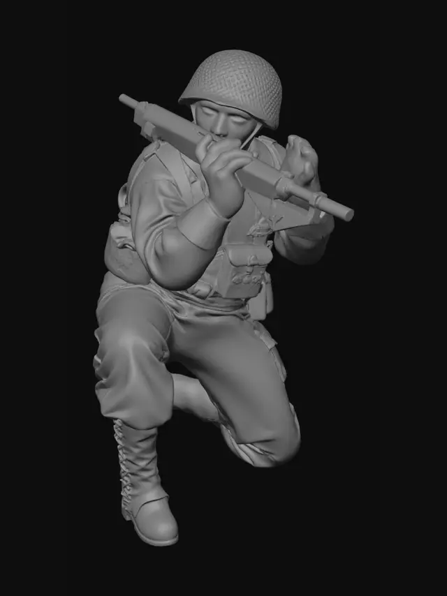 3D model for Kneeling Soldier with Rifle