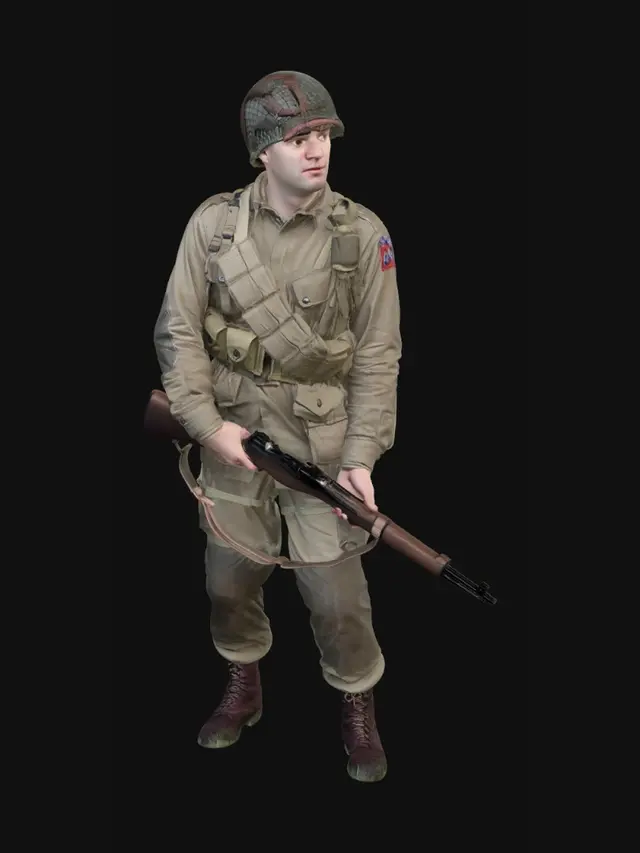 3D model for Desert combat soldier with rifle