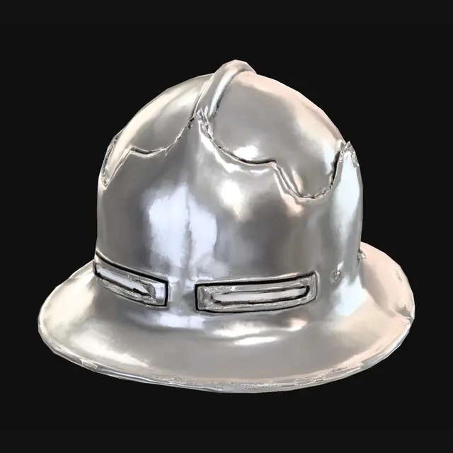3D model for Chrome Firefighter Helmet
