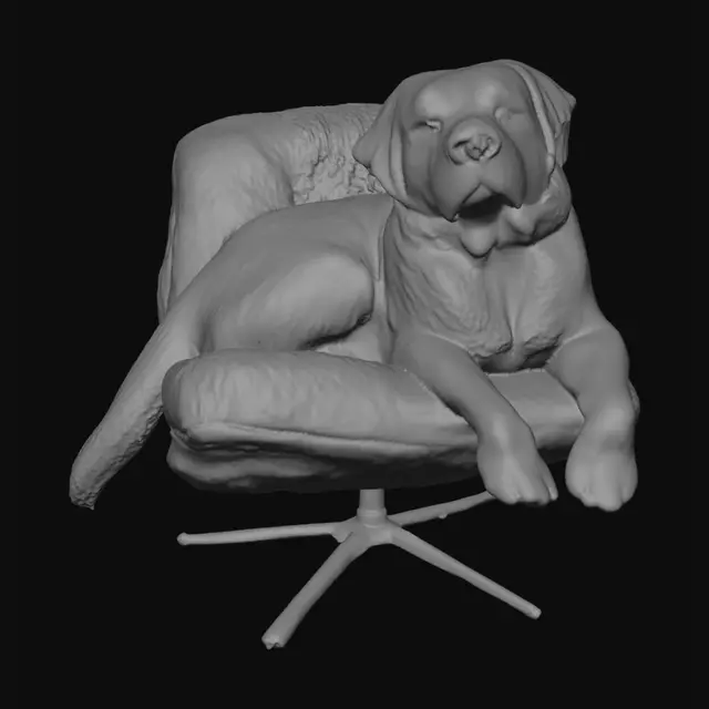 3D model for Office Labrador on an orange chair