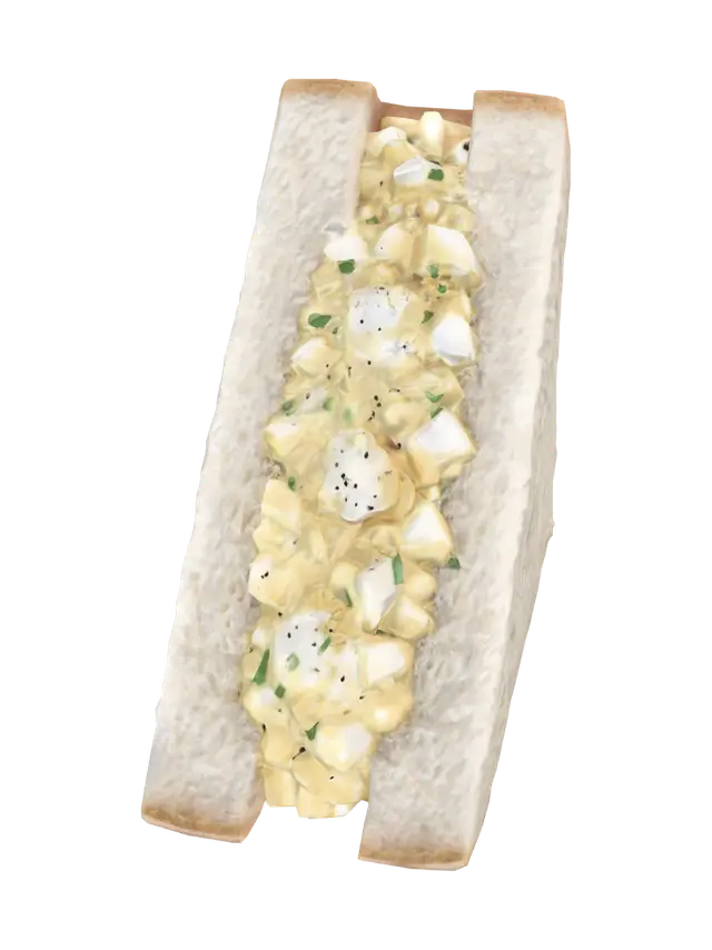 Egg salad sandwich wedge - Half 3D model, vytvořený pomocí AI