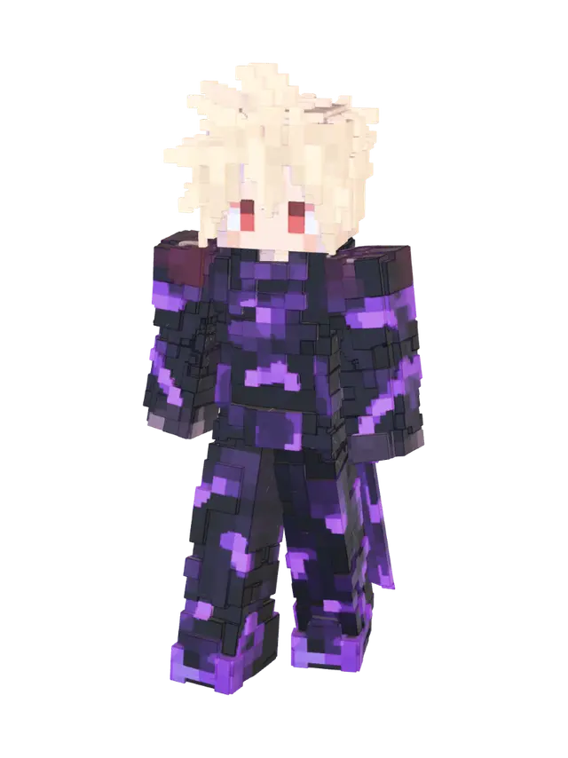 MC skin Cloud with ceruledge armor - Shadowbound 3D model, vytvořený pomocí AI