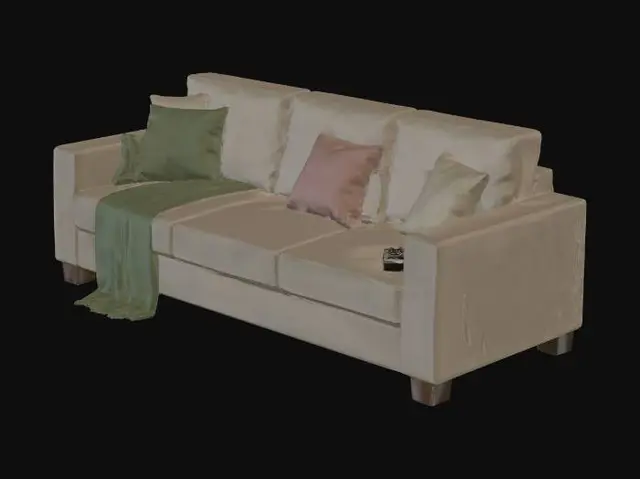3D model for Cozy Neutral Sofa with Accent Pillows