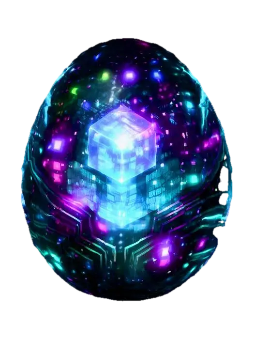 blue dragon egg - Hatchling 3D model, vytvořený pomocí AI