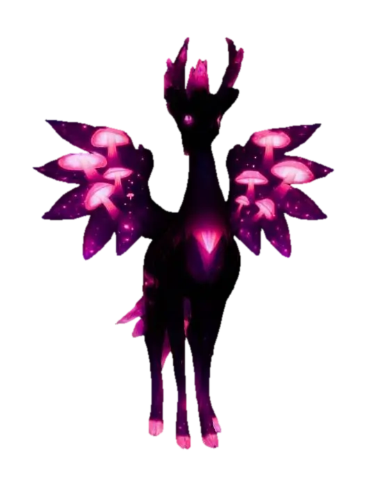 anime like pokemon, spiritual pets. fantasy,Stylized, colorfull, epic and cute Peryton AI 생성 3D 모델