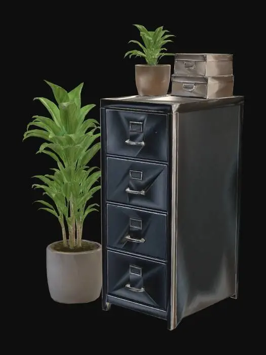 3D model for Industrial Filing Cabinet with Greenery