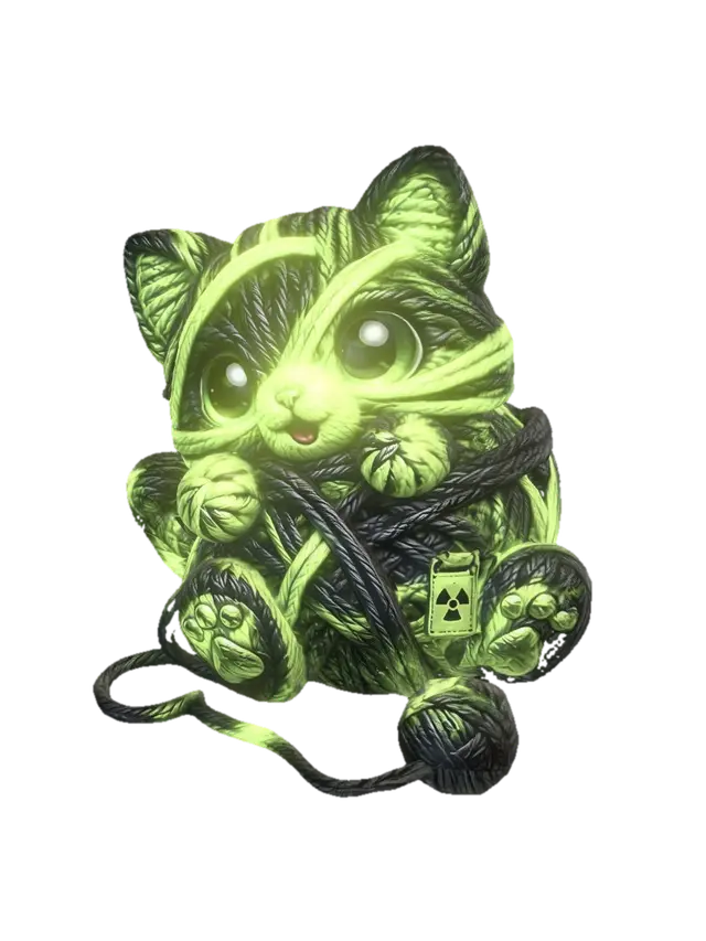 Yarn Cat - Amigurumi 3D model, vytvořený pomocí AI