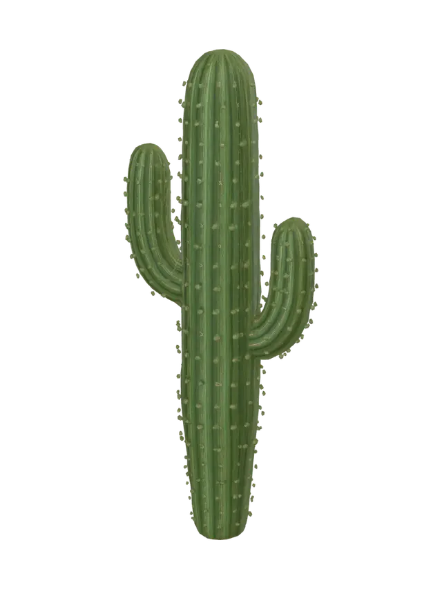 Saguaro cactus 3D model, vytvořený pomocí AI