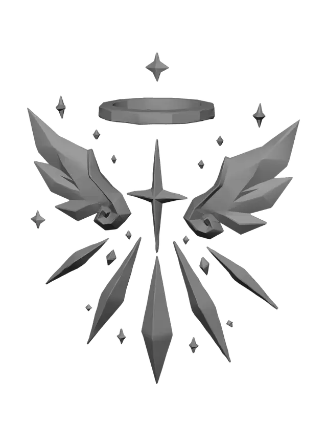 3D model for Golden Halo Wings Crest