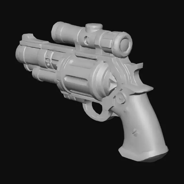 3D model for Emerald Core Steampunk Revolver