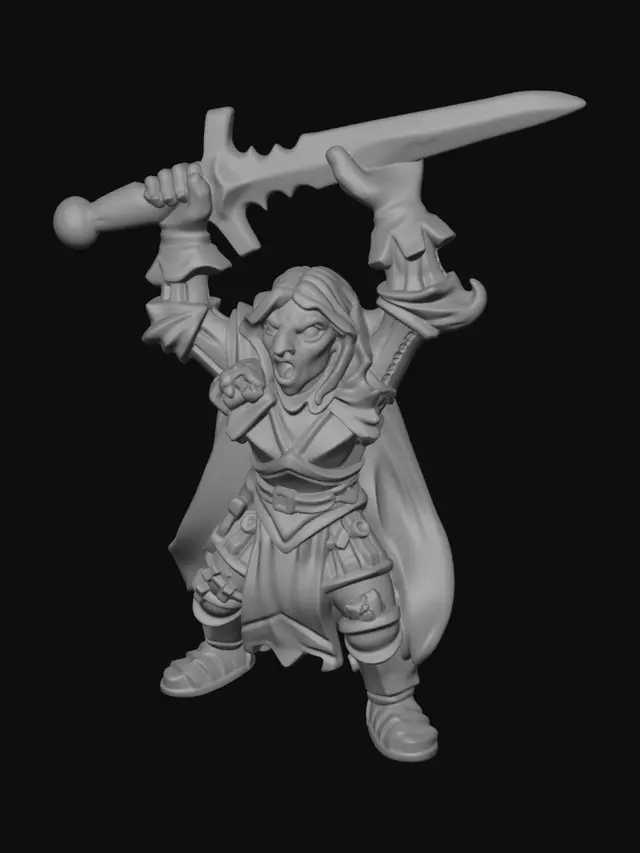 3D model for Pale Warlord with Bloodied Blade