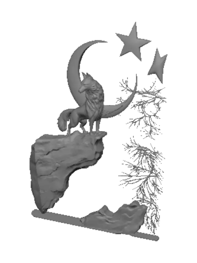 3D model for Rider on the Crescent Cliff