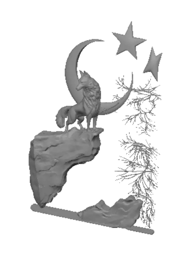 3D model for Rider on the Crescent Cliff