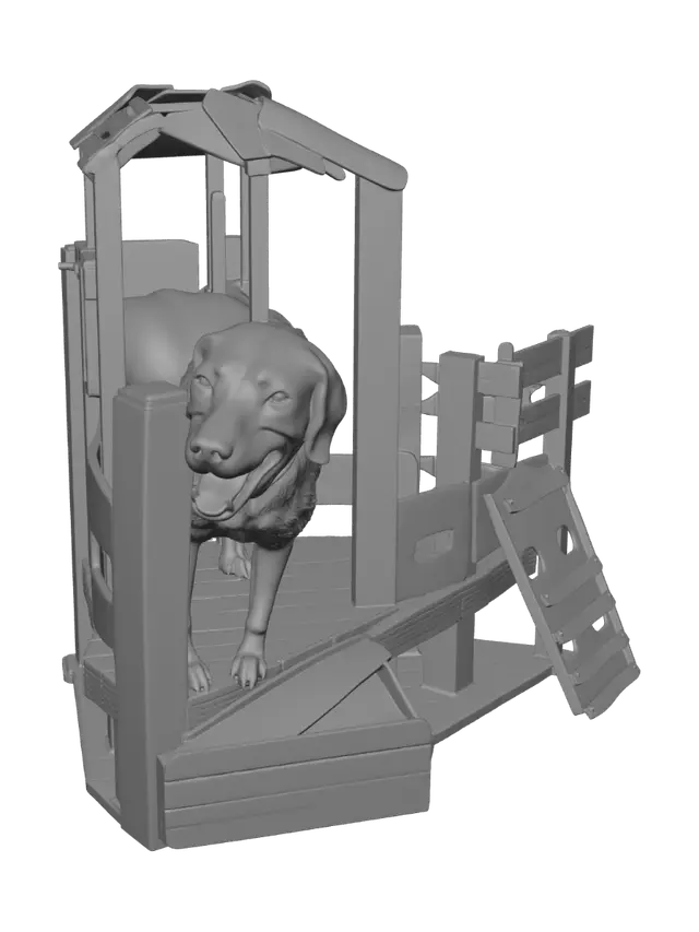 3D model for Smiling Labrador on the Playground