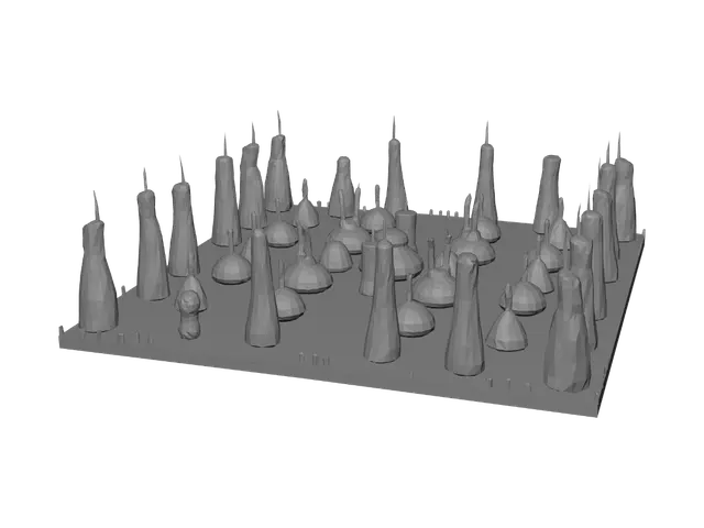 3D model for Dusk Over the Spire City