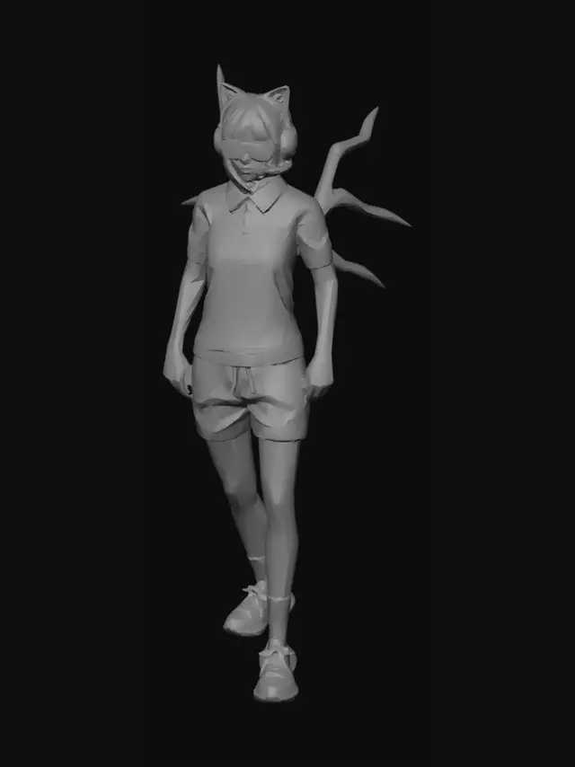 3D model for Cat-Eared Pink Polo Avatar