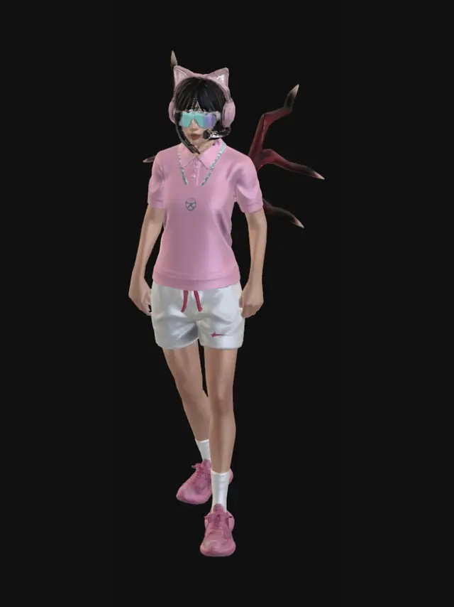 3D model for Cat-Eared Pink Polo Avatar