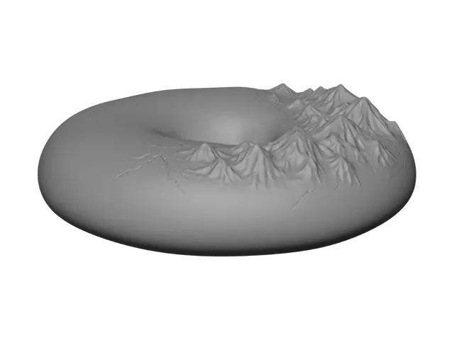 3D model for Mountain Ridge Chocolate Donut