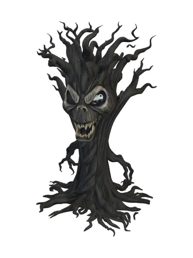 Baum, der sprechen kann, mit Gesicht. Gruselig - Spuk 3D model, vytvořený pomocí AI