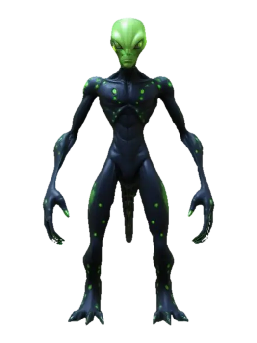 Alien X from 'Ben 10.' The character should have a powerful, otherworldly appearance… - Ben10 3D model, vytvořený pomocí AI