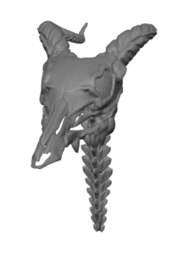 3D model for Horned Dragon Skull