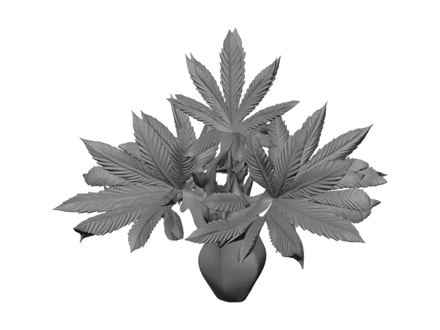 3D model for Cannabis Leaf Cluster