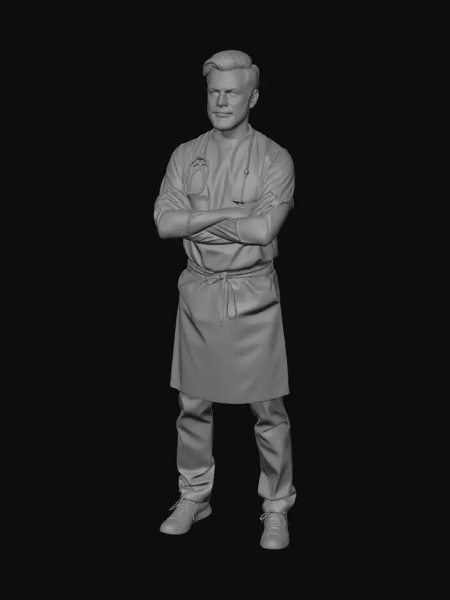 3D model for တက်တူး ဆရာ တက်တူးထိုးနေတဲ့ပုံ အိပ်စင်ပေါ်မှာ တက်တူးထိုးနေပုံ