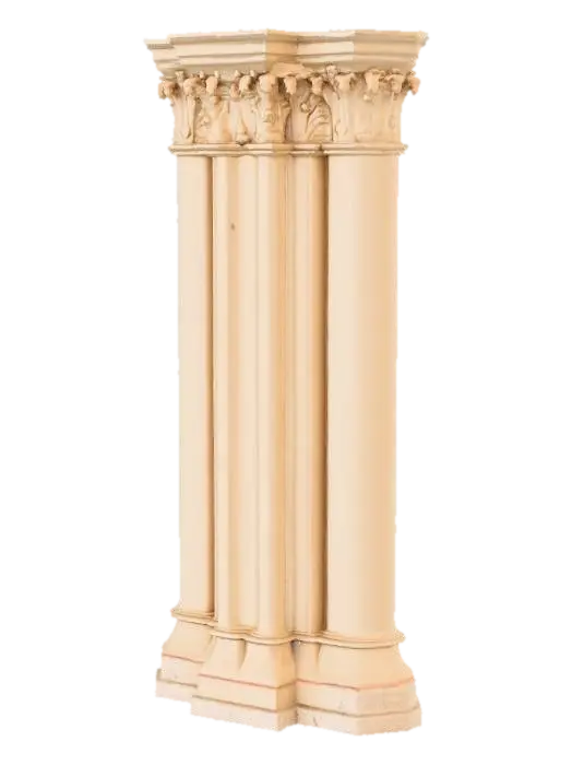 Ancient Stone Column - Fluted 3D model, vytvořený pomocí AI