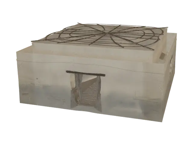 3D model for Large Afghan mud hut for insurgent compound, 2009 era, thick dirt walls, thatched or mud roof, small windows, battle damaged, interior room space, game-ready low poly modular mesh for Unreal Engine 5.8, PBR textures, good for dust particle effects inside.