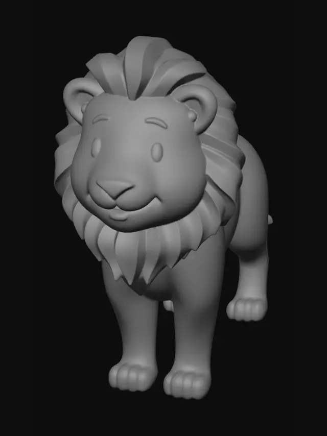 3D model for Erstelle mir einen Löwen den man gut 3d drucken kann