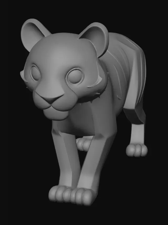 3D model for Erstelle mir einen Tiger den man gut 3d drucken kann
