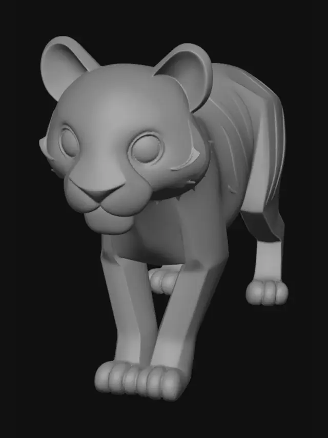 3D model for Erstelle mir einen Tiger den man gut 3d drucken kann