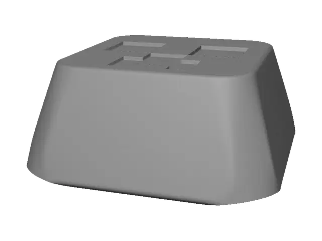 3D model for Minimalist custom mechanical keyboard keycap, 1u size, 1.7cm x 1.7cm, 0.7cm height, smooth rounded profile. Minecraft Creeper icon design, pixelated bright green texture with iconic black Creeper face centered on top. Matte finish, clean soft lighting, 3D blender render, professional product display --ar 1:1