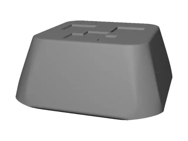 3D model for Minimalist custom mechanical keyboard keycap, 1u size, 1.7cm x 1.7cm, 0.7cm height, smooth rounded profile. Minecraft Creeper icon design, pixelated bright green texture with iconic black Creeper face centered on top. Matte finish, clean soft lighting, 3D blender render, professional product display --ar 1:1