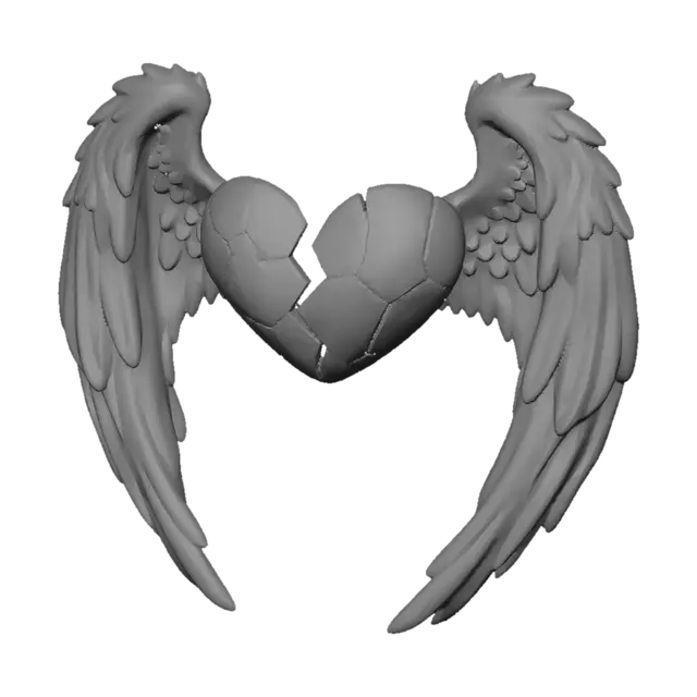 3D model for Broken Heart with Wings