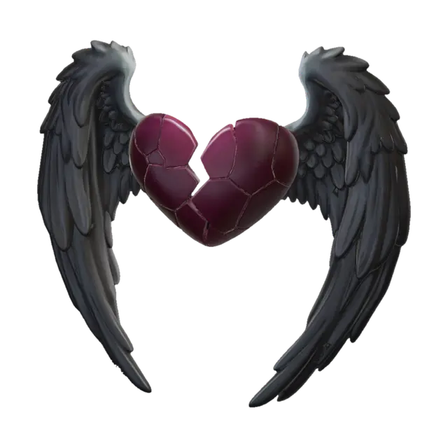 3D model for Broken Heart with Wings