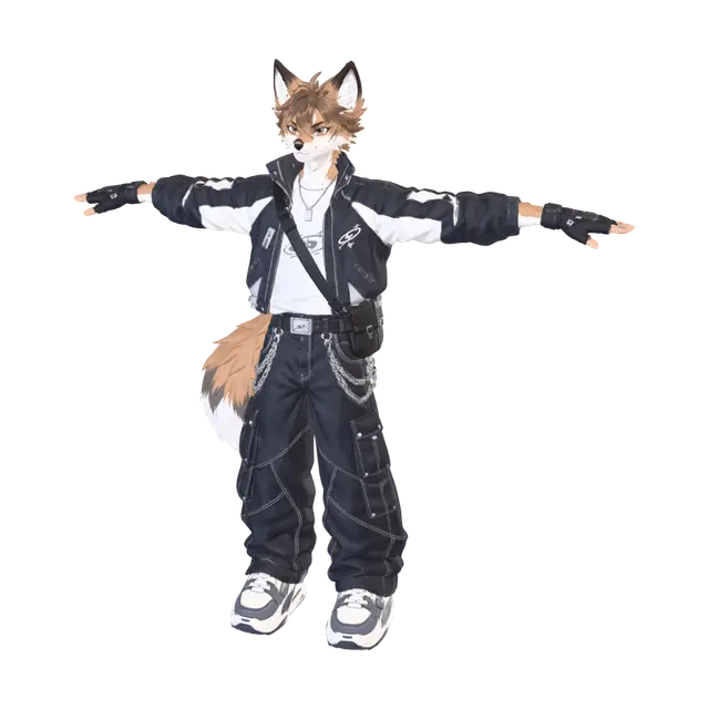Modello 3D Furry game ready model - Drifter, generato dall’IA