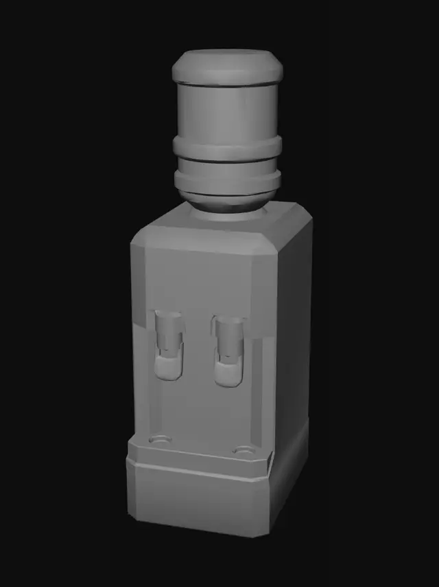 3D model for Office Water dispenser, Few Poly