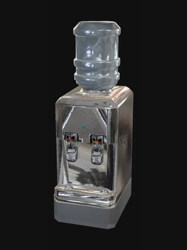 3D model for Office Water dispenser, Few Poly