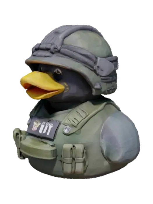 elite U.S. Navy Seal Rubber Duck 3D model, vytvořený pomocí AI