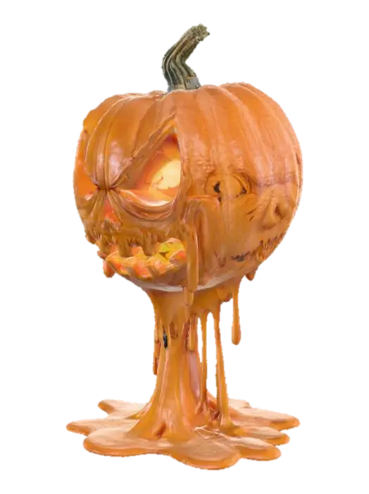 3D model for “A grotesque, melting jack-o’-lantern pumpkin with a distorted, sagging face, as if partially liquefied by dark magic or extreme heat. The carved eyes and mouth appear to drip downward, creating stretched, organic shapes. The pumpkin’s surface has realistic, wrinkled texture, with areas of smooth melt flow and rougher pumpkin skin. Candlelight glows from inside, illuminating the melted contours and pooling wax-like drips at the base. Designed for 3D printing, with stable form and moderate poly count suitable for scaling from small tabletop décor to large yard props.”
Style Tags:
horror, melting, Halloween, organic, 3d printable, creepy, realistic, jack-o-lantern, cursed pumpkin